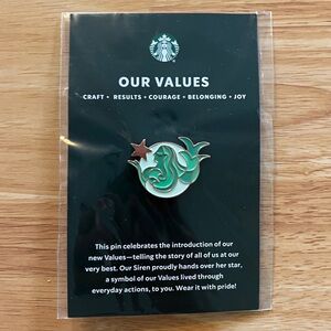 New Sealed Starbucks Our Values Siren Lapel Apron Pin